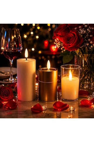 Yüksek Kalite Vip Farklı 3 Model Led Işıklı Mum Gün Işığı Mum Özel Masa Dekor Mumu Romantik Led Mum