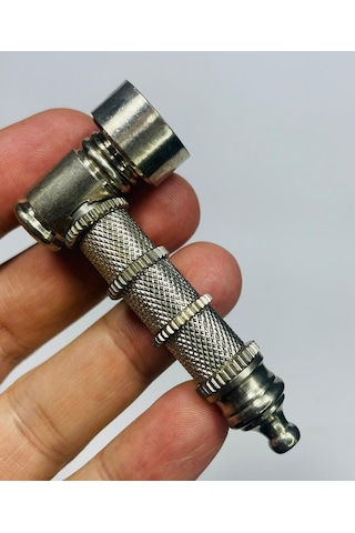 MetalikGri Full Metal Tırtıklı Pipo //7cm-11parça