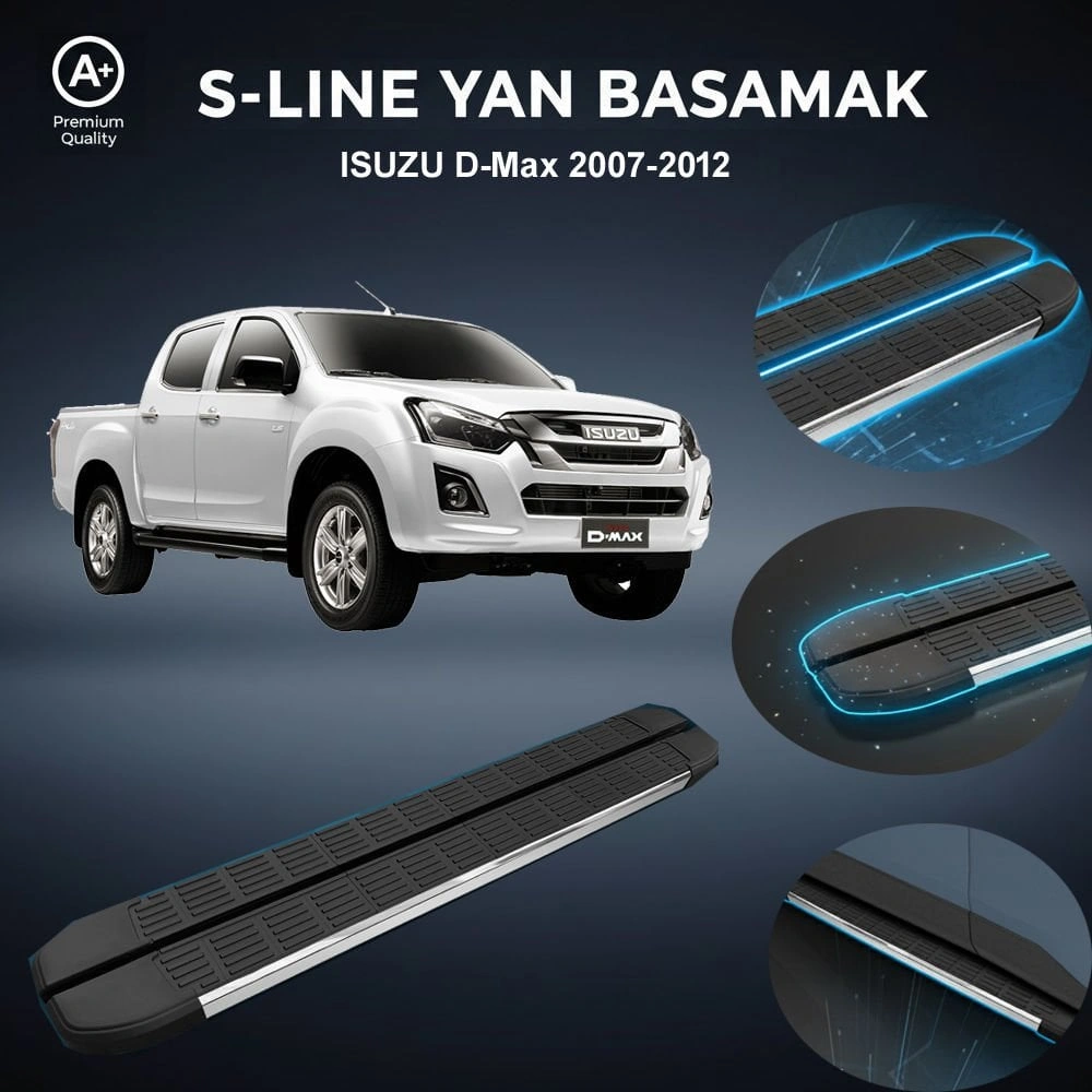 Isuzu D-max S-line Premium Krom Yan Basamak 2007-2012