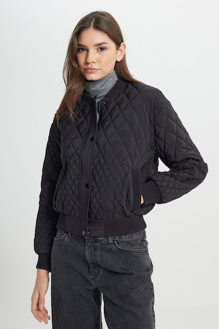 Loose Fit Rahat Kesim Kapitone Detaylı Siyah Bomber Ceket W242741001 Siyah