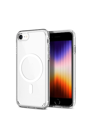 Apple iPhone Uyumlu Se 2022 Kılıf Magsafe Wireless Kablosuz Şarj Destekli Sert Şeffaf Darbe Emici Kapak Şeffaf-clr-35806