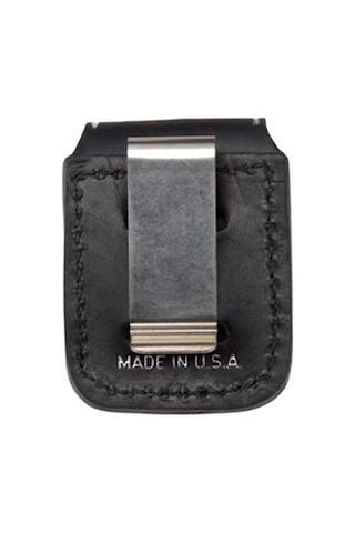 Zippo Orijinal Çakmak Taşıma Kılıfı Deri Klipsli-siyah Renk