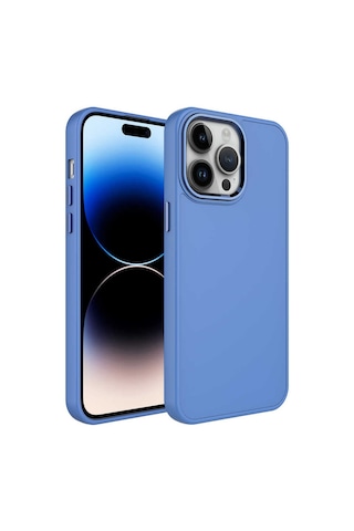 Apple Uyumlu iPhone 13 Pro Max Uyumlu Metal Çerçeve Ve Buton Tasarımlı Silikon Zore Luna Kılıf-lavendery Gr Lavendery Gray -