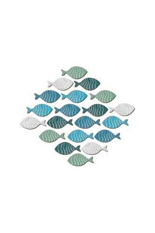 Dianziye Deniz Stili Ahşap Balık Duvar Dekoru Seti 20 Adet - Akdeniz Tarzı Duvar Ası Dekoratif Figürler