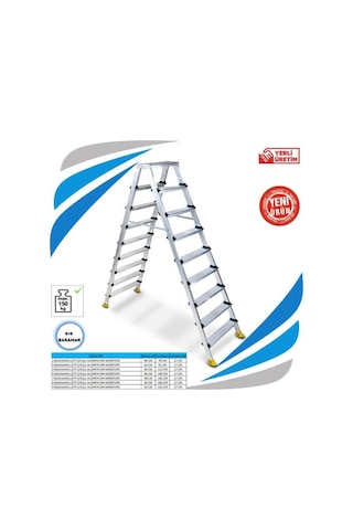 Sözbir 9+9 Gold Alüminyum Çift Çıkışlı Merdiven