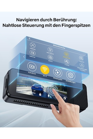 Gku Dashcam Araba Ön Arka, 4k/2.5k Dokunmatik Ekranlı 3,18 İnç, Gps 5g Wi-fi Araç Kamerası, Çift Araç Kamerası, 64gb Sd Kart, Park İzleme, Wdr, 170 Geniş Açı, G-sensörü, Döngü Kayıt, Maks. 256gb