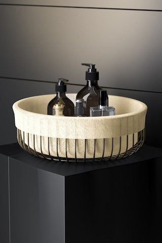 Teknotel Metal Organizer Bezli Sepet Mutfak Banyo Düzenleyici Mat Siyah Eg528 Siyah