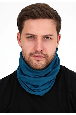 Erkek 4 Fonksiyonlu Koruyucu Pamuklu, Esnek, Terletmez, Bandana, Boyunluk, Maske - Tek Ebat / Mavi Mavi