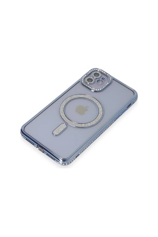 Mey İthalat Apple iPhone Uyumlu 11 - Kılıf Joke Simli Magneticsafe - Kılıf - Mavi Diğer