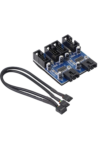 Alfais 6072 Anakart İç Usb Hub 9 Pin Header 1x4 Çoğaltıcı Port Genişletici Panel Rgb Dişi