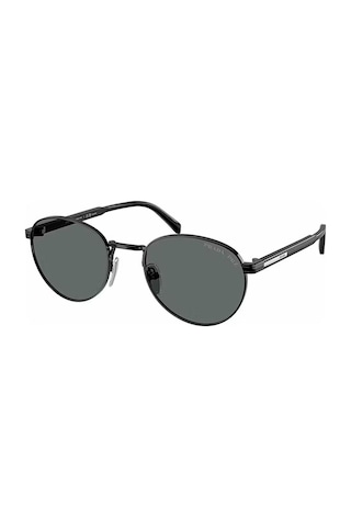 Prada Pr B51s 1ab5z1 53 Unisex Oval Siyah Metal Güneş Gözlüğü Siyah