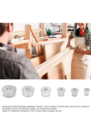 Kangvka 6 Adet Çelik Ahşap Konumlandırıcı Seti 4-12mm - Hassas Delik İşaretleyici Ahşap İşi Araçları