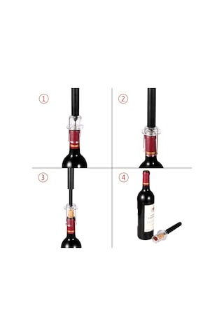 Liangmei Hava Pompası Şarap Şişe Açacağı Hava Basıncı Vakum Ahşap