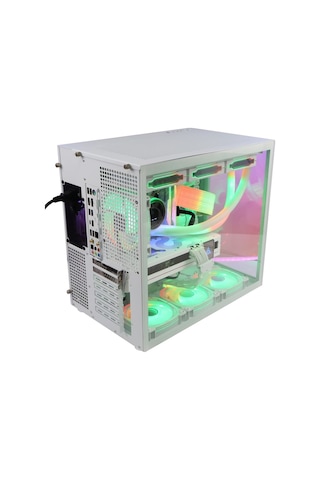 Game Master F-7 V2 7x RGB Fanlı ATX Oyuncu Bilgisayar Kasası Beyaz