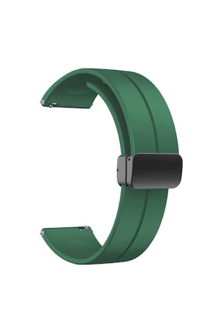 Oppo Watch 46mm 22mm Manyetik Klipsli Silikon Lüx Kordon + Metal Kordon Dönüştürücü