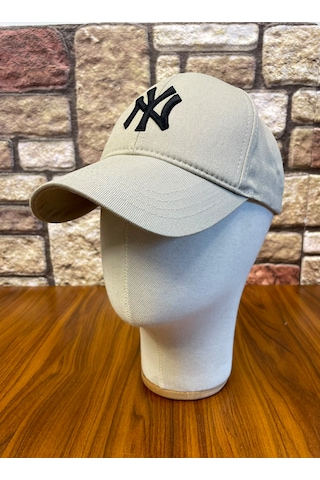 Hamze Ny New York Nakış Pamuk Unisex Beyzbol Cap Şapka Bej