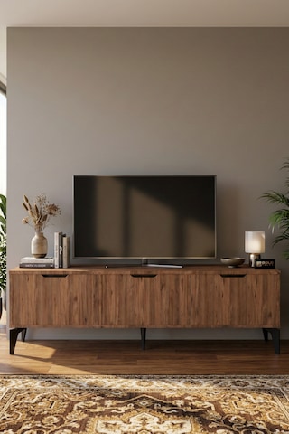 Reyo Falez Royal Tv Sehpası 160 Cm Tv Ünitesi Kapaklı Modern Şık Minimal Salon Konsolu 5090 Atlantik Atlantik Çam