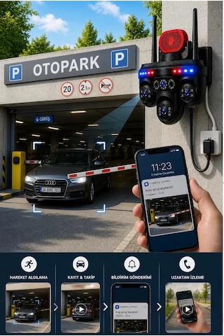 Mpıa Goro 4 Lens Wifi 3 Ptz 3 Kamera Motorlu +1 Kamera Sabit Ip66 Gece Görüş Akıllı Güvenlik Kamerası