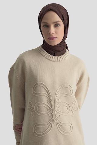 Armine İşleme Detaylı Kazak 25kd6003 Bej Bej