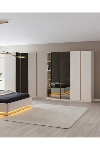 Flora 6 Kapaklı Dolap & Gardırop Beyaz