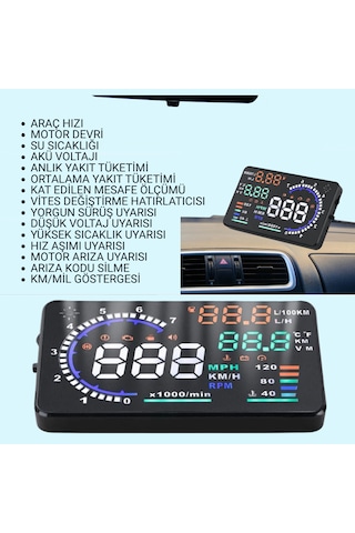 Multizone Hyundai Era-getz Hız Devir Su Sıcaklık Akü Yakıt Tüketimi Gps Gösterge Araba Obd2 Hud A8