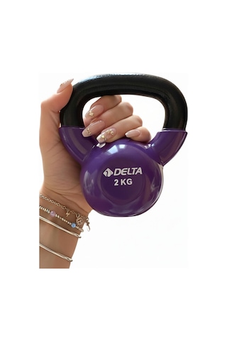 Kettlebell 2 Kg 2 Li Set Döküm Ağırlık Vinyl Kaplı Dambıl Evde Spor Squat Çaydanlık Dumbbell