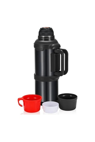 Kampcı Paslanmaz Çelik Termos 4 Litre 48 Saat Sıcak-soğuk Black 9009 Siyah