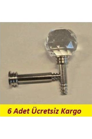6 Adet Gümüş Renk Fon Perde Askısı Renso Gümüş Renk
