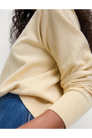 Marks & Spencer Air Yarn Bisiklet Yaka Triko Kazak Krem