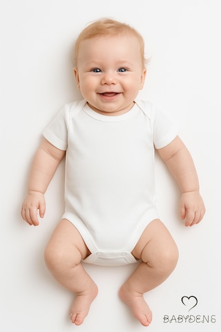 Babyden's 3'lü %100 Pamuklu Beyaz Kısa Kollu Bebek Body Seti 0-3 Ay - 12 Ay Unisex Yazlık Zıbın Beyaz