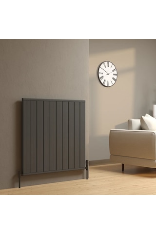 Lojimax Alüminyum Dekoratif Radyatör Flat Line 600x794mm 8 Dilim Dokulu Antrasit Gri 791 W Yüksek Isıl Güç