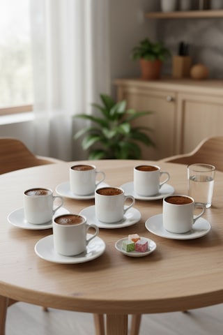 Bernardo Hermes 6 Kişilik Fincan Takımı Beyaz