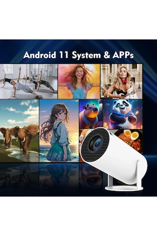 1280 720p Akıllı Wıfı Projektörü Taşınabilir Bluetooth Tv Ev Sineması Hdmı Android Mini Projektör,