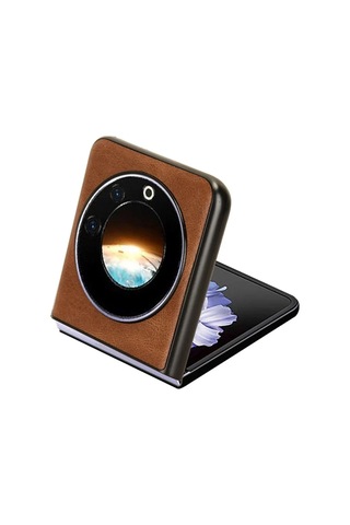 Tecno Phantom V Flip İçin Askılıklı Deri Kaplama Kılıf - Al4271