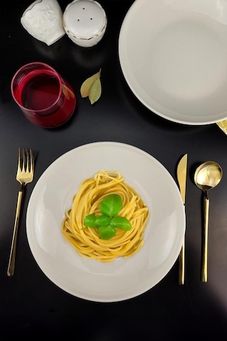 Digithome Semazen 1 Adet Porselen Makarna Tabağı 24 Cm Krem Tl4052341