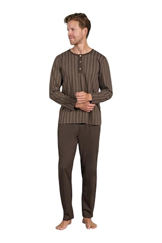 Pijadore Erkek %100 Pamuk Süprem Mevsimlik Uzun Kollu Pijama Takımı 1949 Kahverengi