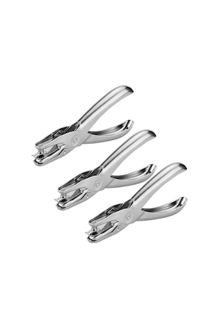 Ccgloball Adet Tek Delik Zımba El Tek Yuvarlak Kağıt Pense Zımba Zımba Tek Delik Krom Metal Delici Kağıt Kartı Için