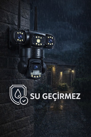 3 Kameralı Wifi Hareket Takipli 9mp Full Hd Güvenlik Kamerası