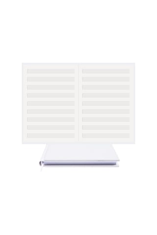 Müzik Nota Defteri - Anahtarsız Sol Kesik Çizgili % 100 El Yapımı, El Dikişi, İplik Dikiş Kumaş Ciltleme A/5