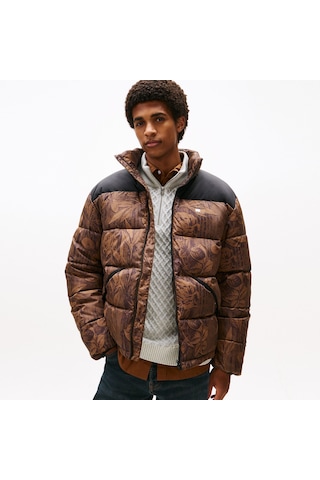 Tommy Hilfiger Jeans Vail Puffer Erkek Kahverengi Mont Dm0dm22037 Kahverengi
