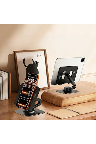 Go Des Gd-hd378 Ayarlanabilir Katlanabilir 360 Derece Dönebilen Telefon Ve Tablet Standı Siyah