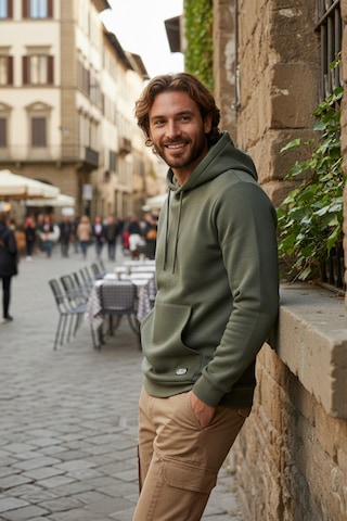 Buratti Regular Fit Kapüşonlu Kanguru Cepli Içi Tüylü Yumuşak Şardonlu Erkek Sweat 5905281 Haki