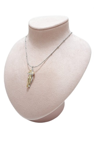 Çelik Kolye Sarılan Çift Kadın Erkek Figürlü Dorika Zincir 41 Cm Ayarlanabilir Altın Sarısı Gold Gold