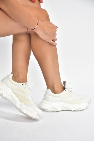 Fox Shoes V312611809 Beyaz Kalın Tabanlı Spor Ayakkabı Sneakers Beyaz-suni Deri