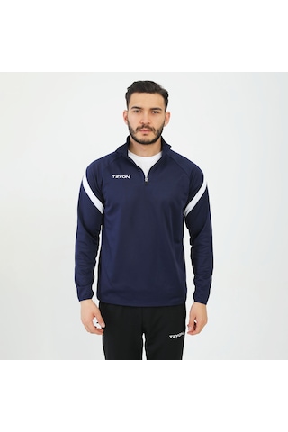 Lacivert - Beyaz Tryon Erkek Futbol Antrenman Sweatshirt Evo Pro 001