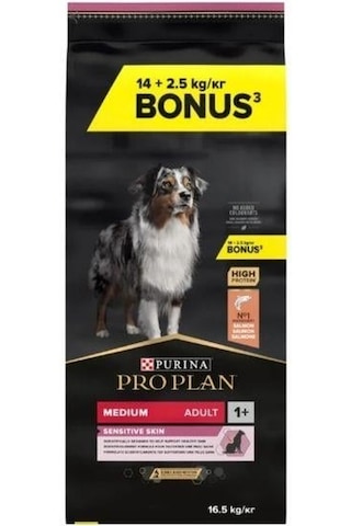 Pro Plan Medium Adult Sensitive Skin Somonlu Orta Irk Yetişkin Köpek Maması 16,5kg