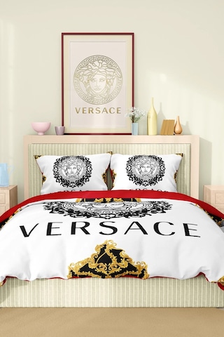 Marka Nevresim Takımı Çift Kişilik Pamuklu Saten Kumaş 6 Parça 3d Dijital Baskı Duvet Cover Set Model No:114 Renkli