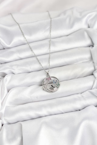 316l Çelik Zincir Gümüş Renk Zirkon Taşlı Kelebekli Kadın Kolye - Prt3500eb09331-95253 Gümüş