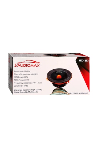 Audiomax 600 Watt 13 Cm Profesyonel 2'Li Midrange Hoparlör Takım