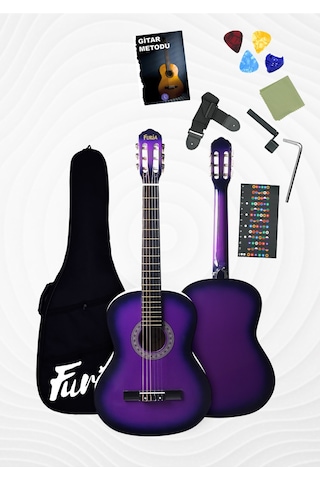 Cg-3902prs Klasik Gitar 4/4 Yetişkin Boy Sap Ayarlı Full Set Mor